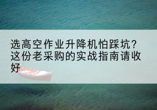 雨城高空作业升降机厂家推荐-选高空作业升降机怕踩坑？这份老采购的实战指南请收好