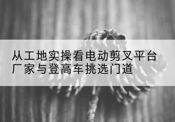 雨城电动剪叉升降平台厂家-从工地实操看电动剪叉平台厂家与登高车挑选门道